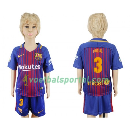 FC Barcelona Gerard Pique 3 Kind Thuis Tenue 2017/2018